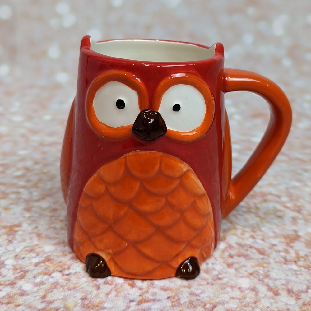 Hand Painted 3D Owl Mug Coffee Cup